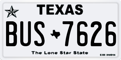TX license plate BUS7626