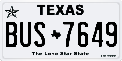 TX license plate BUS7649