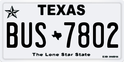 TX license plate BUS7802