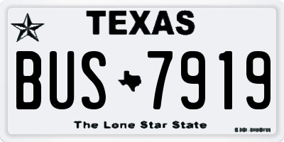 TX license plate BUS7919
