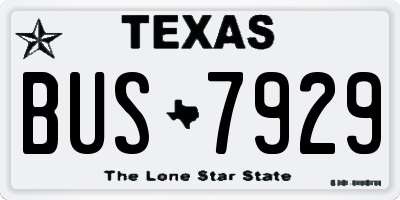 TX license plate BUS7929