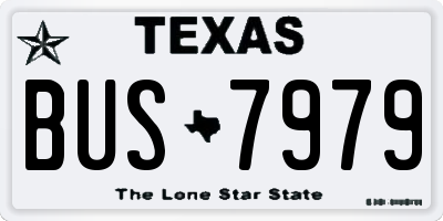 TX license plate BUS7979