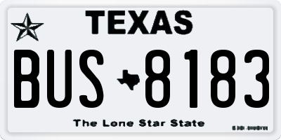 TX license plate BUS8183