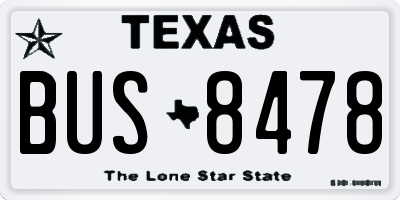 TX license plate BUS8478