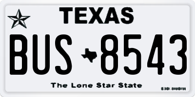 TX license plate BUS8543