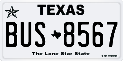 TX license plate BUS8567