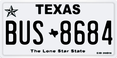TX license plate BUS8684