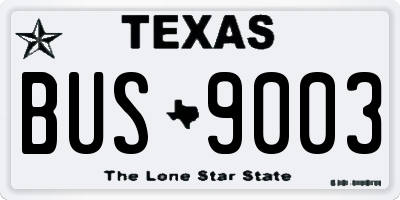 TX license plate BUS9003