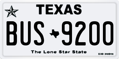 TX license plate BUS9200