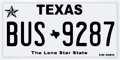 TX license plate BUS9287
