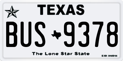 TX license plate BUS9378