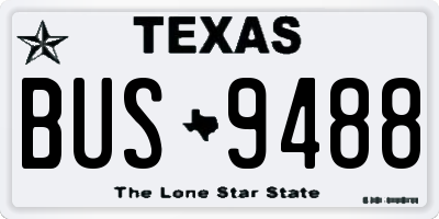 TX license plate BUS9488