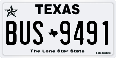TX license plate BUS9491