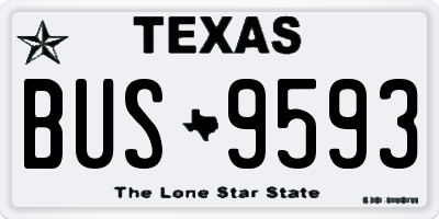 TX license plate BUS9593