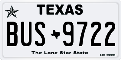 TX license plate BUS9722