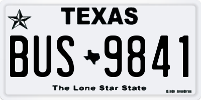 TX license plate BUS9841