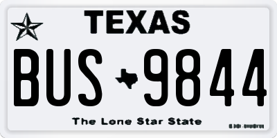 TX license plate BUS9844
