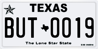 TX license plate BUT0019