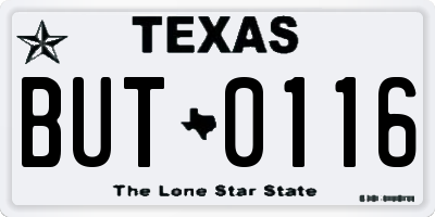 TX license plate BUT0116