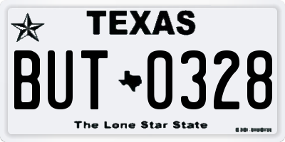 TX license plate BUT0328