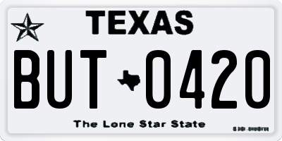 TX license plate BUT0420