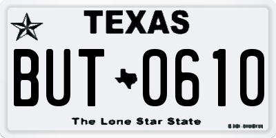 TX license plate BUT0610