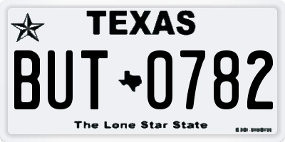 TX license plate BUT0782