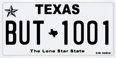 TX license plate BUT1001