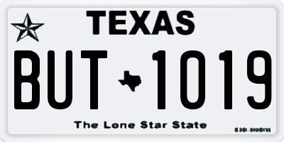 TX license plate BUT1019