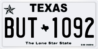 TX license plate BUT1092