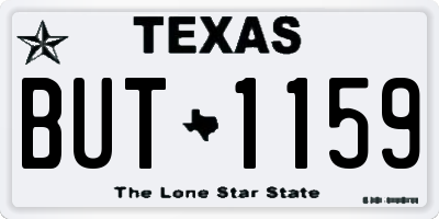 TX license plate BUT1159