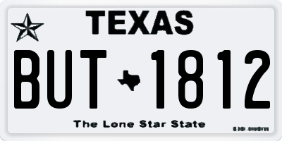 TX license plate BUT1812