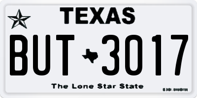 TX license plate BUT3017