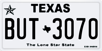 TX license plate BUT3070