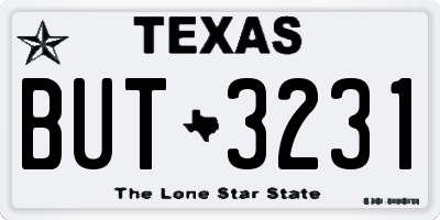 TX license plate BUT3231