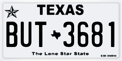 TX license plate BUT3681