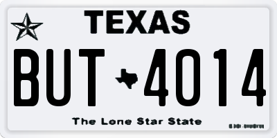 TX license plate BUT4014