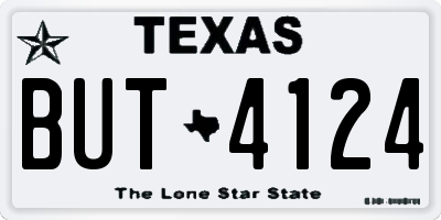 TX license plate BUT4124