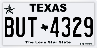 TX license plate BUT4329