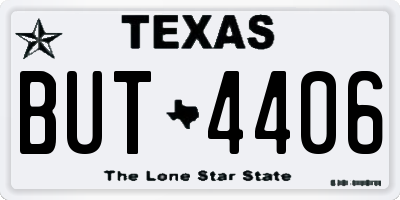 TX license plate BUT4406