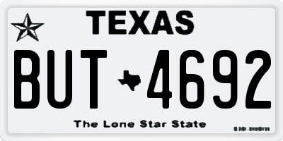 TX license plate BUT4692