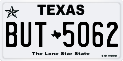 TX license plate BUT5062