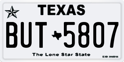 TX license plate BUT5807