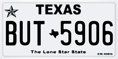 TX license plate BUT5906