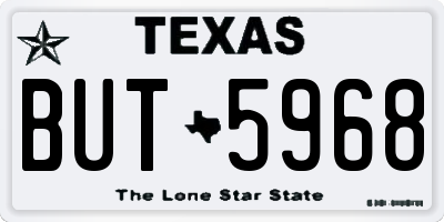 TX license plate BUT5968