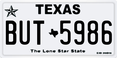 TX license plate BUT5986