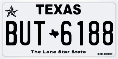 TX license plate BUT6188