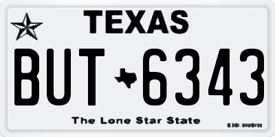 TX license plate BUT6343