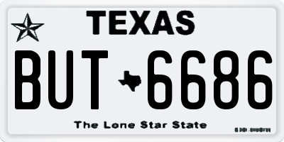 TX license plate BUT6686