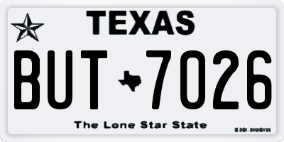 TX license plate BUT7026